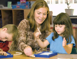 teacher with students
